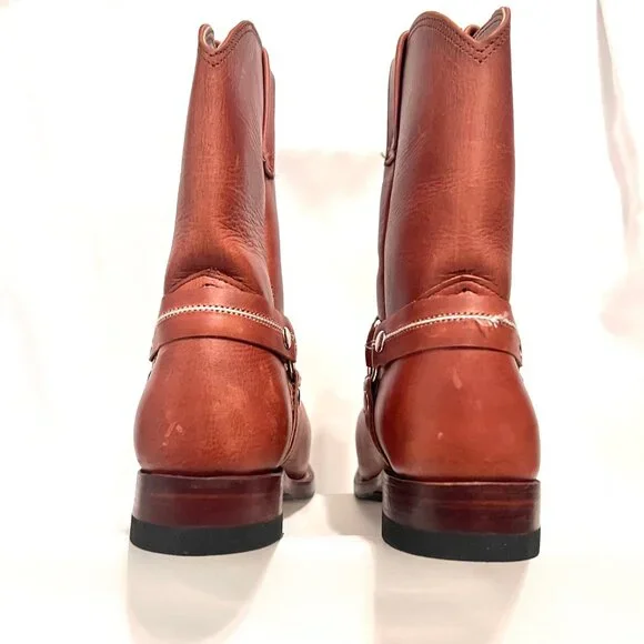 Cowboy Hand Tooled Leather Harness Brown Boots-European Sz. 30 (Us 12 1/2-13) - Picture 9 of 15